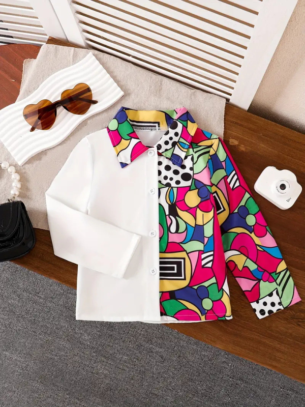 Tüdrukute särk kevad ja sügis 2024 uus laste sügispluus väike särk moodne tüdrukute õhuke särk