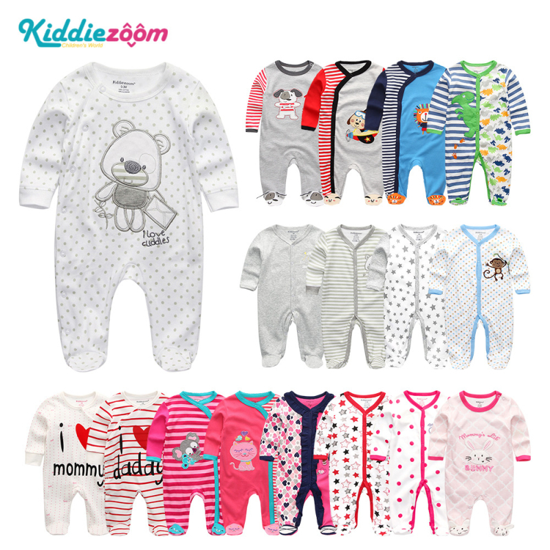 Kiddiezoom Nou-născut Bumbac Pur cu Nasturi Snap Salopetă pentru Bebeluși, O singură piesă, Închis la Între picioare, Onesie, Comerț Exterior, Același Stil