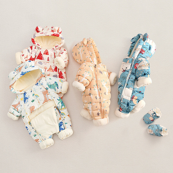 Φθινοπωρινή και χειμερινή ολόσωμη φόρμα για νεογέννητα μωρά, με επένδυση από φλις, παχύρρευστο, βαμβακερό μπουφάν και πουπουλένια επένδυση, για να σκαρφαλώνεις έξω από το σπίτι τα ρούχα σου