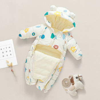 Φθινοπωρινή και χειμερινή ολόσωμη φόρμα για νεογέννητα μωρά, με επένδυση από φλις, παχύρρευστο, βαμβακερό μπουφάν και πουπουλένια επένδυση, για να σκαρφαλώνεις έξω από το σπίτι τα ρούχα σου