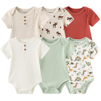 Vastsündinu soonikkoes kootud beebiriided, täispuuvillast lühikeste varrukatega kolmnurkne body, puhas puuvillamaterjal