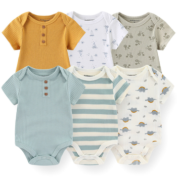 Vastsündinu soonikkoes kootud beebiriided, täispuuvillast lühikeste varrukatega kolmnurkne body, puhas puuvillamaterjal