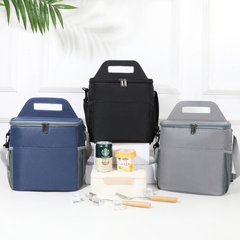 Tarpvalstybinis Oksfordo audinio sutirštinto aliuminio folijos pikniko krepšys lauko per petį kvadratinis izoliacinis krepšys didelės talpos pietų izoliacinis krepšys