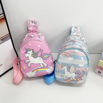 Modes apdrukāta bērnu krūšu soma 2025. gada jauna pavasara neilona meiteņu plecu maza soma, moderna, jauka, maza jostas soma