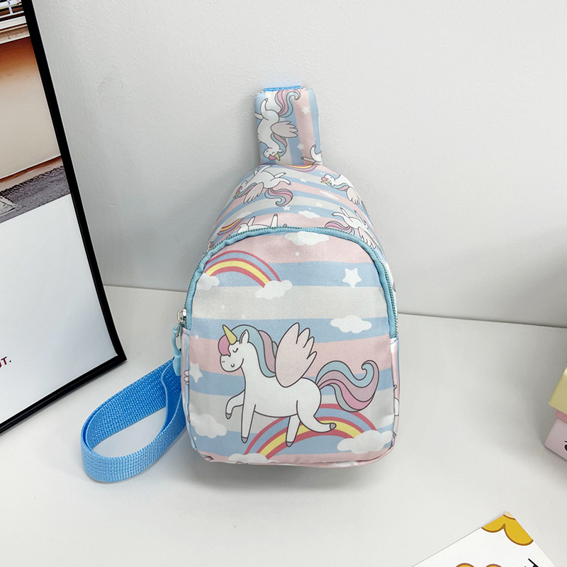 Modes apdrukāta bērnu krūšu soma 2025. gada jauna pavasara neilona meiteņu plecu maza soma, moderna, jauka, maza jostas soma