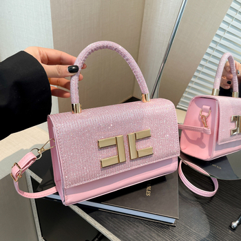 2024 m. paprastos tekstinės visų rungtynių rankinės, maža kvadratinė moteriška rankinė, rankinė per petį, pažastis, moteriška rankinė