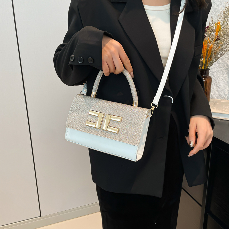 2024 m. paprastos tekstinės visų rungtynių rankinės, maža kvadratinė moteriška rankinė, rankinė per petį, pažastis, moteriška rankinė