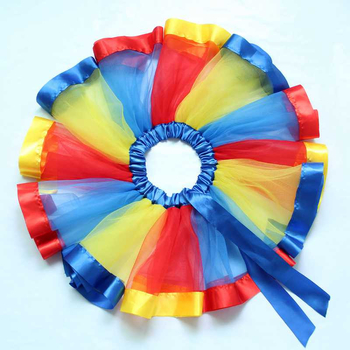 Φούστα Amazon με Ευρωπαϊκό και Αμερικανικό Ουράνιο Τόξο, Φούστα Mesh Tutu, Παιδική Φούστα Χορού, Φούστα για Κορίτσια, Φούστα Παράστασης Pontoon