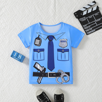 Tricou de vară cu mânecă scurtă pentru copii, cu imprimeu inedit, pentru băieți și fete, topuri cu mânecă scurtă în stil coreean pentru copii, distractiv și drăguț