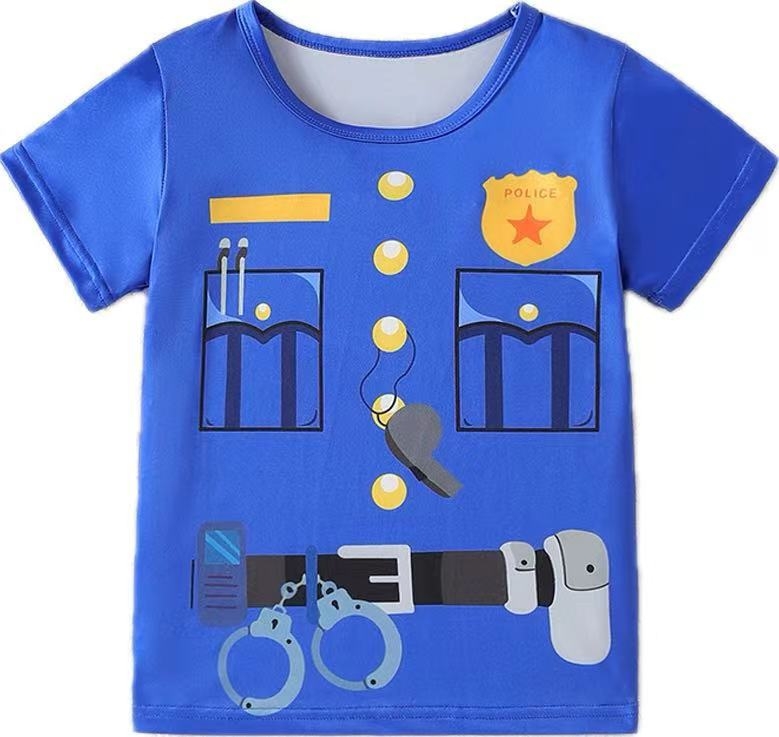 Tricou de vară cu mânecă scurtă pentru copii, cu imprimeu inedit, pentru băieți și fete, topuri cu mânecă scurtă în stil coreean pentru copii, distractiv și drăguț