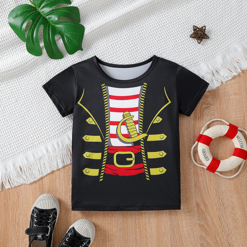 Tricou de vară cu mânecă scurtă pentru copii, cu imprimeu inedit, pentru băieți și fete, topuri cu mânecă scurtă în stil coreean pentru copii, distractiv și drăguț