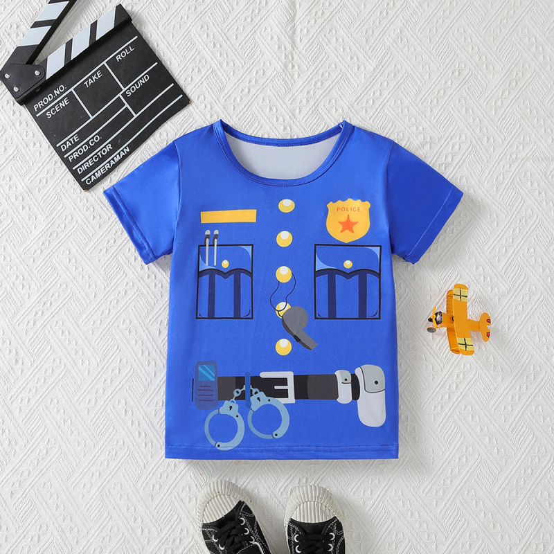 Tricou de vară cu mânecă scurtă pentru copii, cu imprimeu inedit, pentru băieți și fete, topuri cu mânecă scurtă în stil coreean pentru copii, distractiv și drăguț