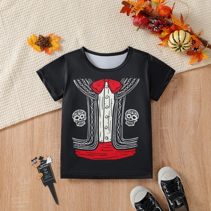 Tricou de vară cu mânecă scurtă pentru copii, cu imprimeu inedit, pentru băieți și fete, topuri cu mânecă scurtă în stil coreean pentru copii, distractiv și drăguț