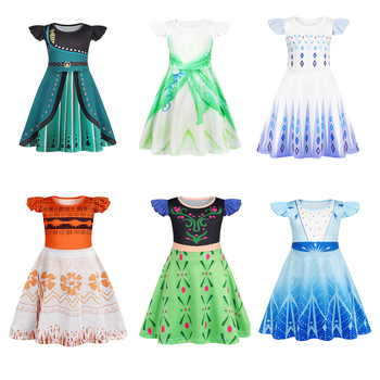 Piiriülesed tüdrukute seelikud 3-6-aastastele laste kleidid öösärgid printsess Elsa seeria halloweeni kostüümid laste rõivakollektsioon