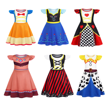 Piiriülesed tüdrukute seelikud 3-6-aastastele laste kleidid öösärgid printsess Elsa seeria halloweeni kostüümid laste rõivakollektsioon