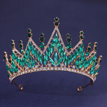 Tarptautiniai nuotakos karūnos plaukų aksesuarai, europietiški ir amerikietiški vestuvių vakarienės baroko stiliaus cirkonio karūnos plaukų juostos plaukų aksesuarai