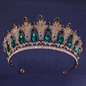 Tarptautiniai nuotakos karūnos plaukų aksesuarai, europietiški ir amerikietiški vestuvių vakarienės baroko stiliaus cirkonio karūnos plaukų juostos plaukų aksesuarai