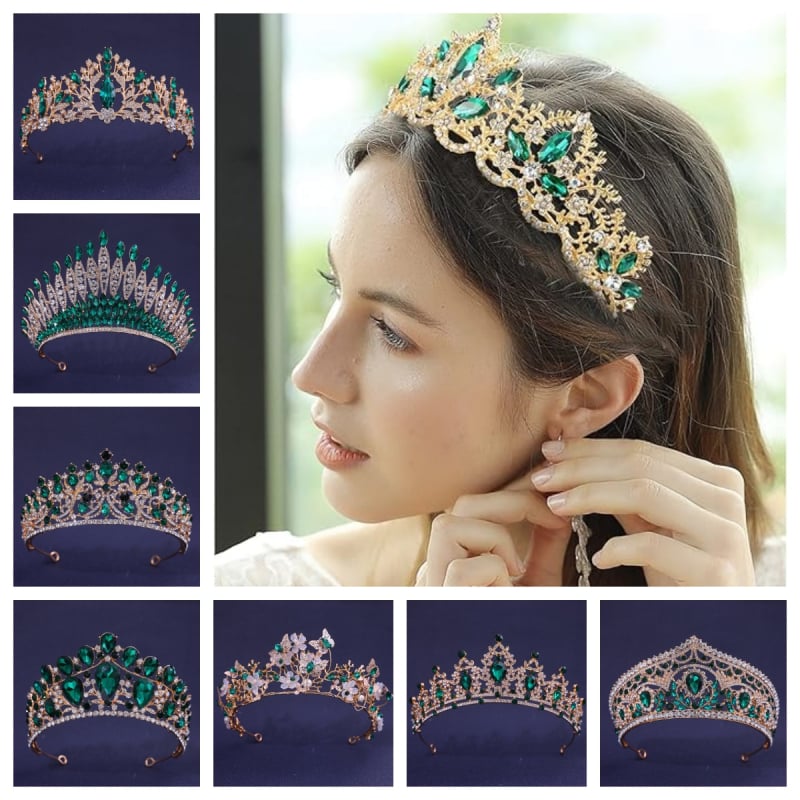 Accesorii de păr pentru coroana de mireasă transfrontalieră, accesorii de păr pentru cină de nuntă europeană și americană, stil baroc cu stras, coroană, accesorii de păr