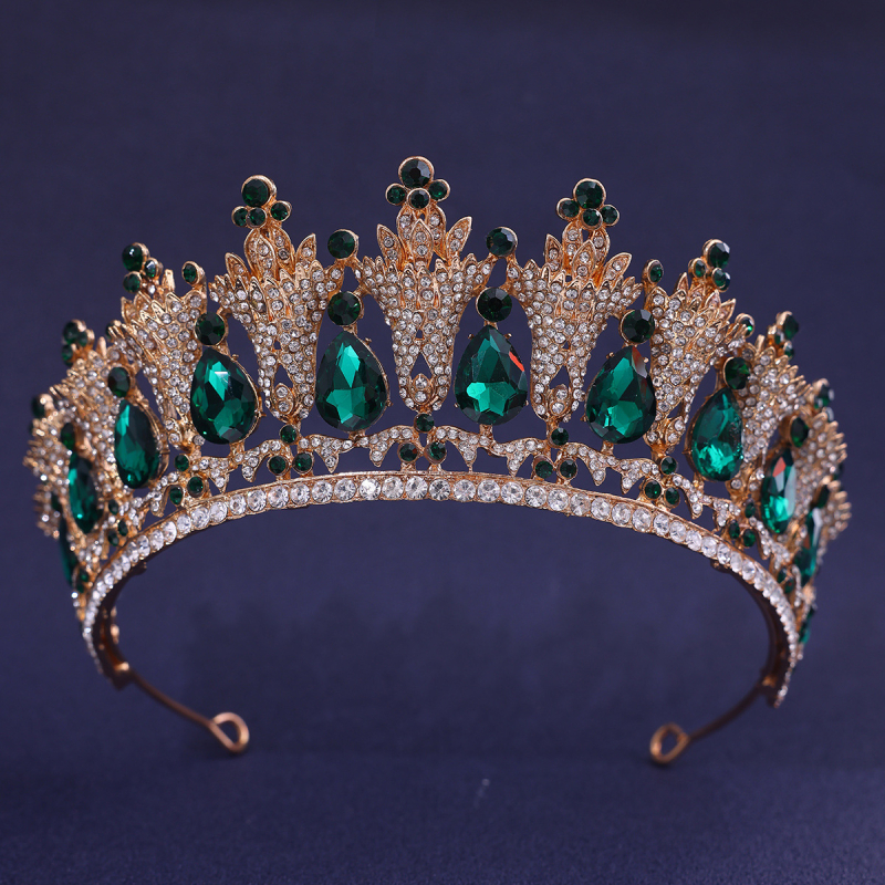 Tarptautiniai nuotakos karūnos plaukų aksesuarai, europietiški ir amerikietiški vestuvių vakarienės baroko stiliaus cirkonio karūnos plaukų juostos plaukų aksesuarai