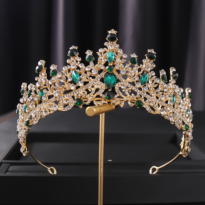 Tarptautiniai nuotakos karūnos plaukų aksesuarai, europietiški ir amerikietiški vestuvių vakarienės baroko stiliaus cirkonio karūnos plaukų juostos plaukų aksesuarai