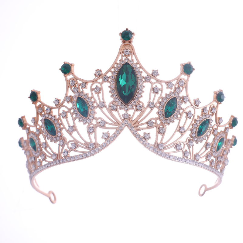 Tarptautiniai nuotakos karūnos plaukų aksesuarai, europietiški ir amerikietiški vestuvių vakarienės baroko stiliaus cirkonio karūnos plaukų juostos plaukų aksesuarai