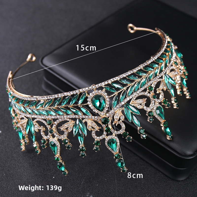 Tarptautiniai nuotakos karūnos plaukų aksesuarai, europietiški ir amerikietiški vestuvių vakarienės baroko stiliaus cirkonio karūnos plaukų juostos plaukų aksesuarai