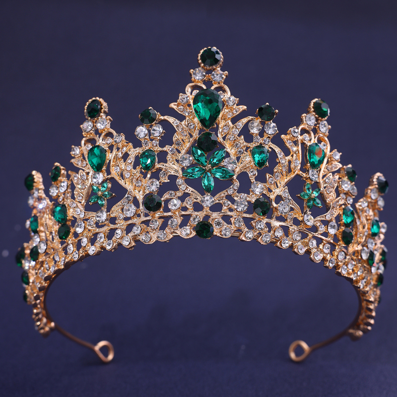 Tarptautiniai nuotakos karūnos plaukų aksesuarai, europietiški ir amerikietiški vestuvių vakarienės baroko stiliaus cirkonio karūnos plaukų juostos plaukų aksesuarai