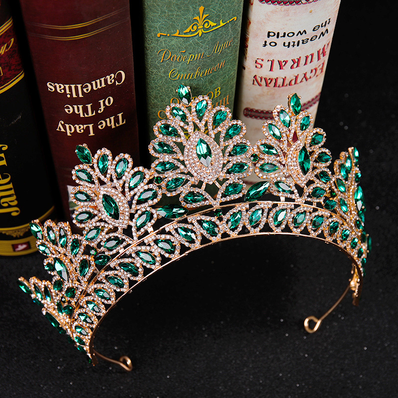 Tarptautiniai nuotakos karūnos plaukų aksesuarai, europietiški ir amerikietiški vestuvių vakarienės baroko stiliaus cirkonio karūnos plaukų juostos plaukų aksesuarai