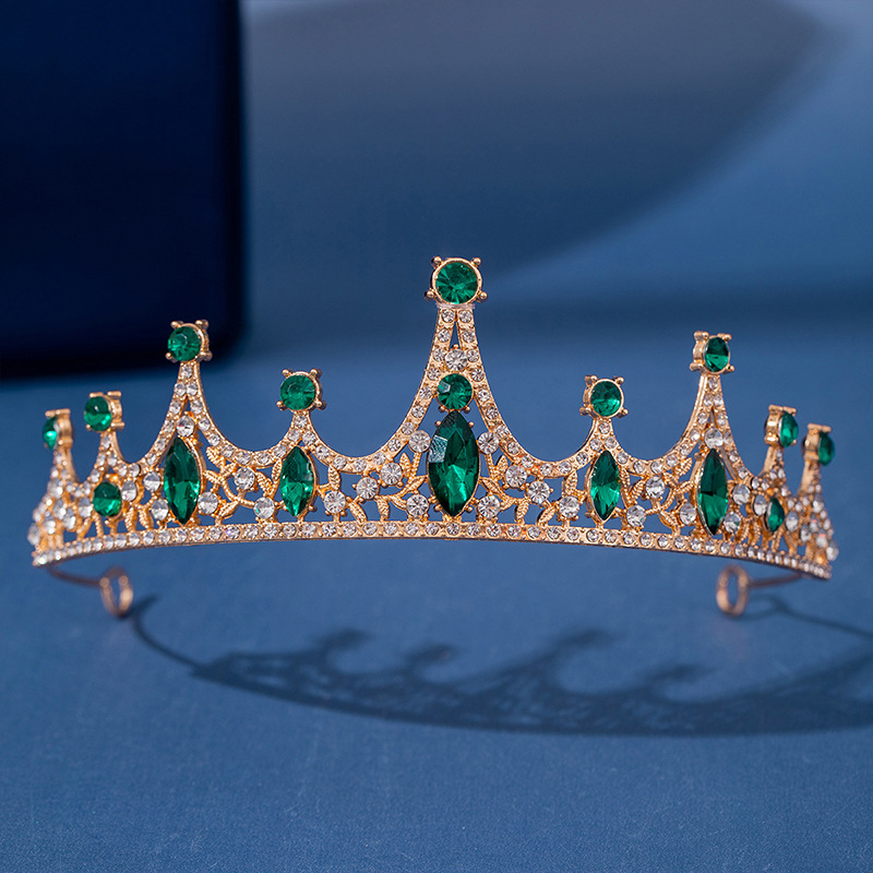 Tarptautiniai nuotakos karūnos plaukų aksesuarai, europietiški ir amerikietiški vestuvių vakarienės baroko stiliaus cirkonio karūnos plaukų juostos plaukų aksesuarai