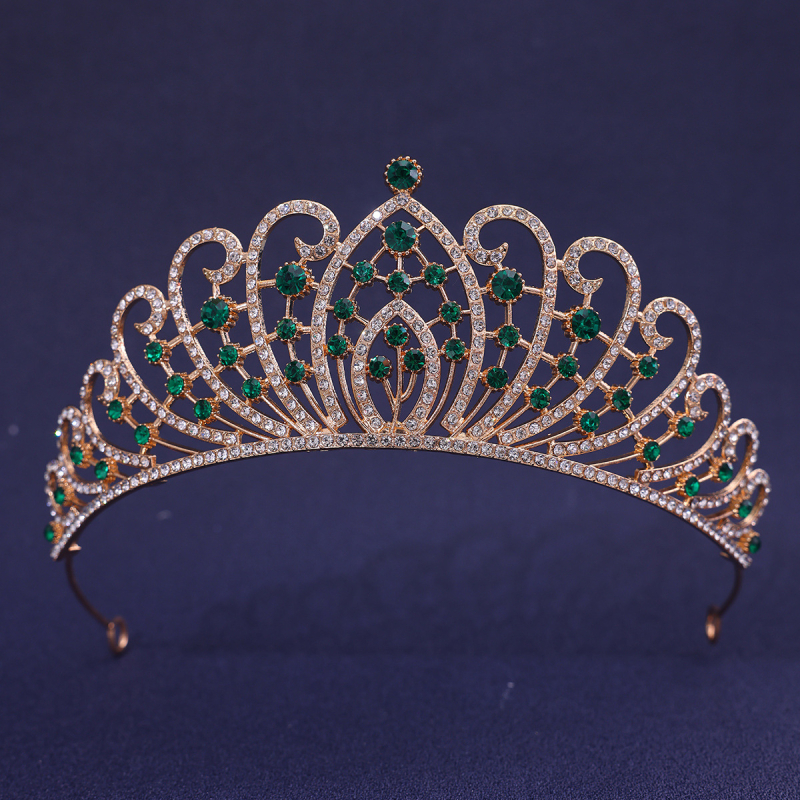 Tarptautiniai nuotakos karūnos plaukų aksesuarai, europietiški ir amerikietiški vestuvių vakarienės baroko stiliaus cirkonio karūnos plaukų juostos plaukų aksesuarai