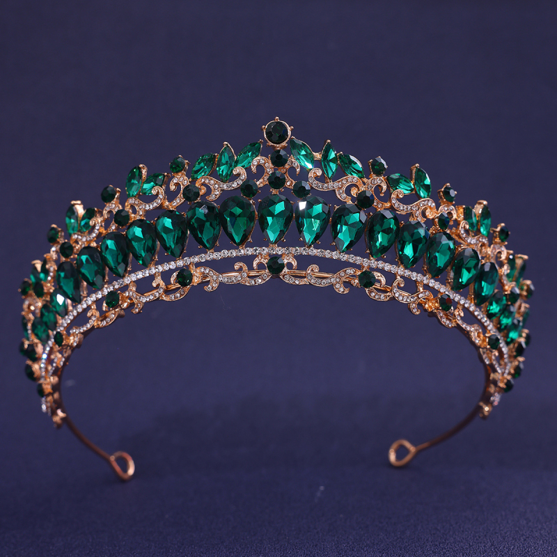 Tarptautiniai nuotakos karūnos plaukų aksesuarai, europietiški ir amerikietiški vestuvių vakarienės baroko stiliaus cirkonio karūnos plaukų juostos plaukų aksesuarai