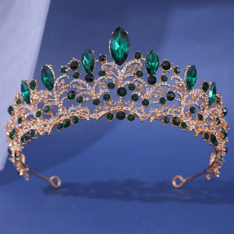 Tarptautiniai nuotakos karūnos plaukų aksesuarai, europietiški ir amerikietiški vestuvių vakarienės baroko stiliaus cirkonio karūnos plaukų juostos plaukų aksesuarai