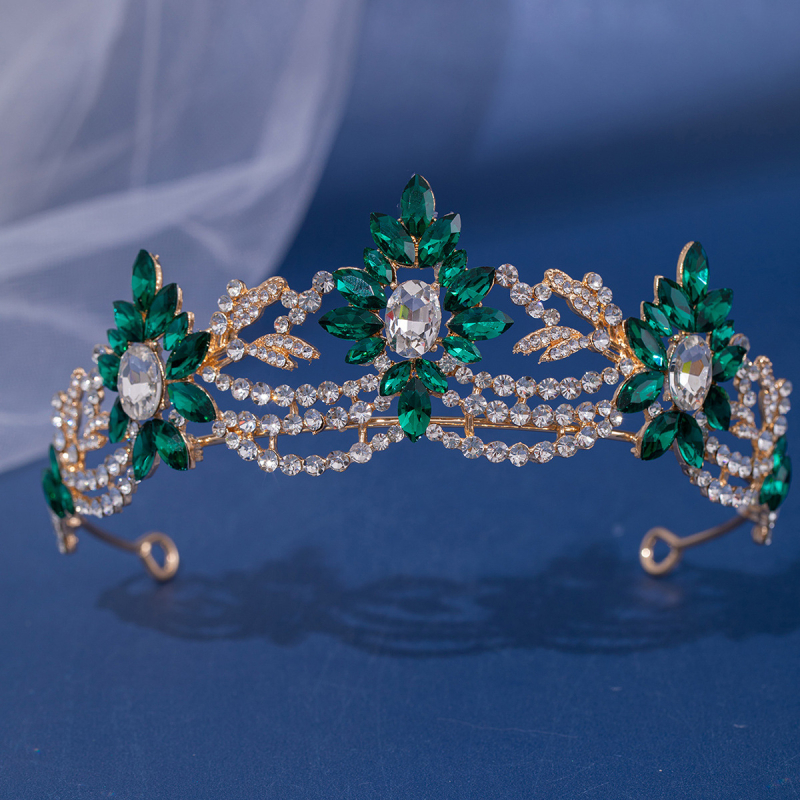 Tarptautiniai nuotakos karūnos plaukų aksesuarai, europietiški ir amerikietiški vestuvių vakarienės baroko stiliaus cirkonio karūnos plaukų juostos plaukų aksesuarai