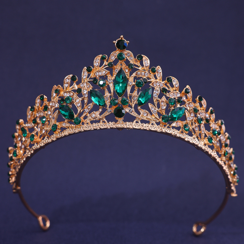 Tarptautiniai nuotakos karūnos plaukų aksesuarai, europietiški ir amerikietiški vestuvių vakarienės baroko stiliaus cirkonio karūnos plaukų juostos plaukų aksesuarai