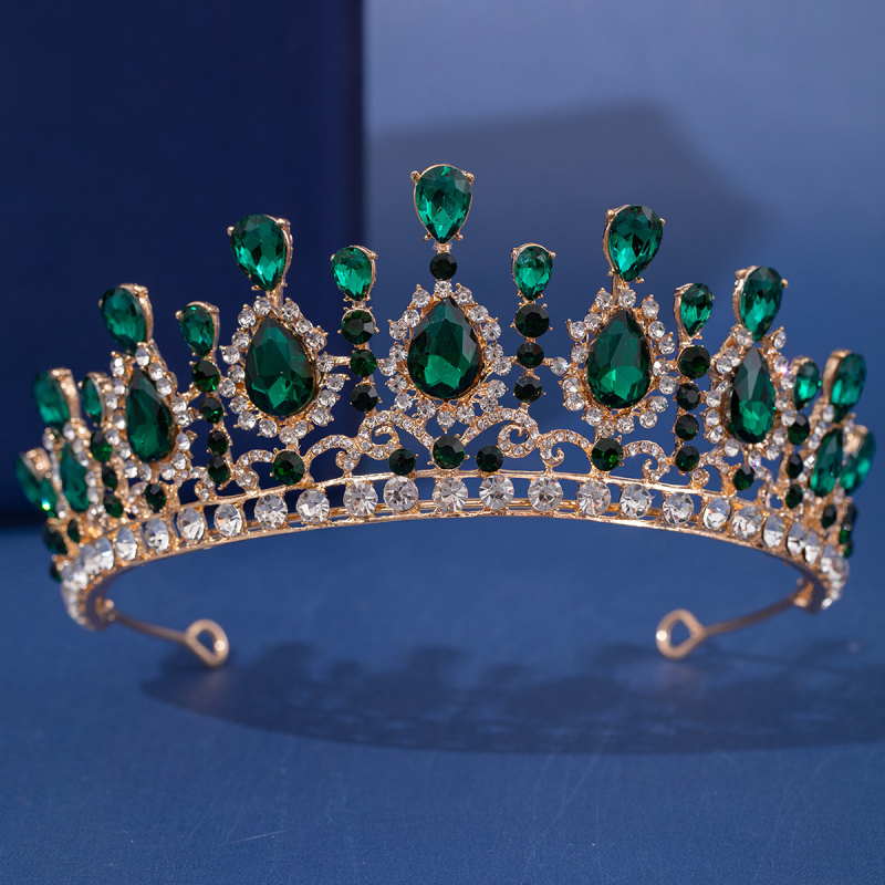 Tarptautiniai nuotakos karūnos plaukų aksesuarai, europietiški ir amerikietiški vestuvių vakarienės baroko stiliaus cirkonio karūnos plaukų juostos plaukų aksesuarai