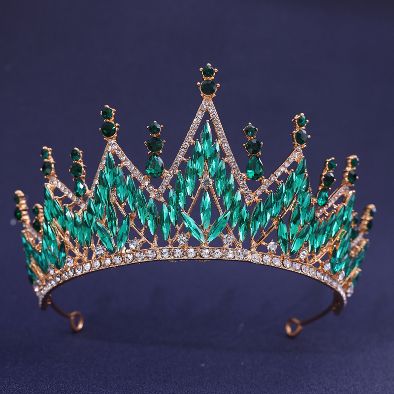 Tarptautiniai nuotakos karūnos plaukų aksesuarai, europietiški ir amerikietiški vestuvių vakarienės baroko stiliaus cirkonio karūnos plaukų juostos plaukų aksesuarai