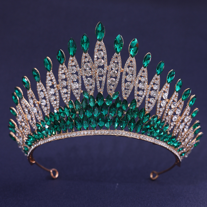 Tarptautiniai nuotakos karūnos plaukų aksesuarai, europietiški ir amerikietiški vestuvių vakarienės baroko stiliaus cirkonio karūnos plaukų juostos plaukų aksesuarai