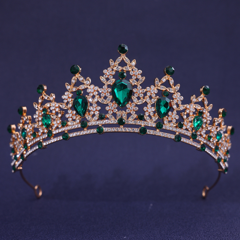 Tarptautiniai nuotakos karūnos plaukų aksesuarai, europietiški ir amerikietiški vestuvių vakarienės baroko stiliaus cirkonio karūnos plaukų juostos plaukų aksesuarai