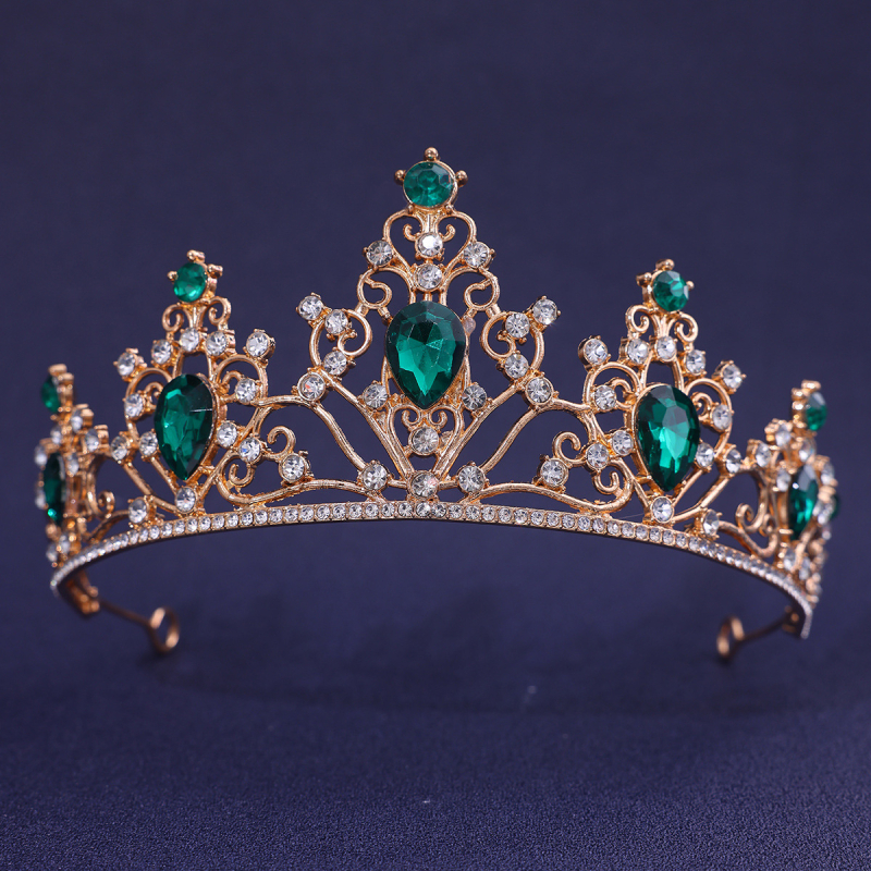 Tarptautiniai nuotakos karūnos plaukų aksesuarai, europietiški ir amerikietiški vestuvių vakarienės baroko stiliaus cirkonio karūnos plaukų juostos plaukų aksesuarai