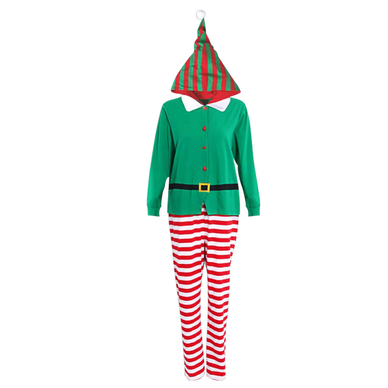 Euroopa ja Ameerika jõulupidu Parin-child vabaaja ülikond rohelise trükiga COSplay kleit mängiv pidžaamaülikond