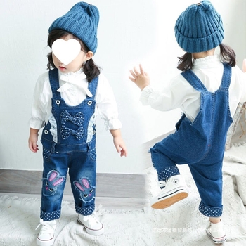 Βρεφικό παντελόνι με τιράντες στην πλάτη, τζιν, λεπτό στυλ άνοιξης/φθινοπώρου, βρεφικό σύνολο άνοιξης/φθινοπώρου, παιδικό στυλ western για κορίτσια, 0-1-2-3 ετών, παιδική φόρμα για αγόρια με μακριά παντελόνια