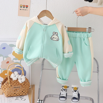 Βρεφικό ανοιξιάτικο και φθινοπωρινό casual κοστούμι 0-5 ετών για κορίτσια, χαριτωμένα δυτικού στιλ βρεφικά παιδικά ρούχα Κορεάτικη μόδα 3