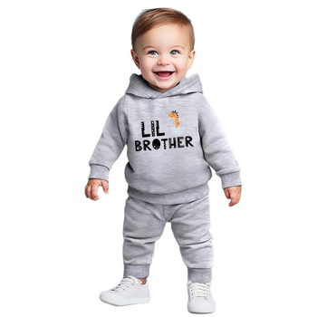 Μωρά, μικρά και μεσαία παιδικά παντελόνια με κουκούλα και μακριά μανίκια, τυπωμένα κοστούμια για αγόρια, διασυνοριακό εξωτερικό εμπόριο, θερμή πηγή, άμεση προμήθεια εργοστασίου