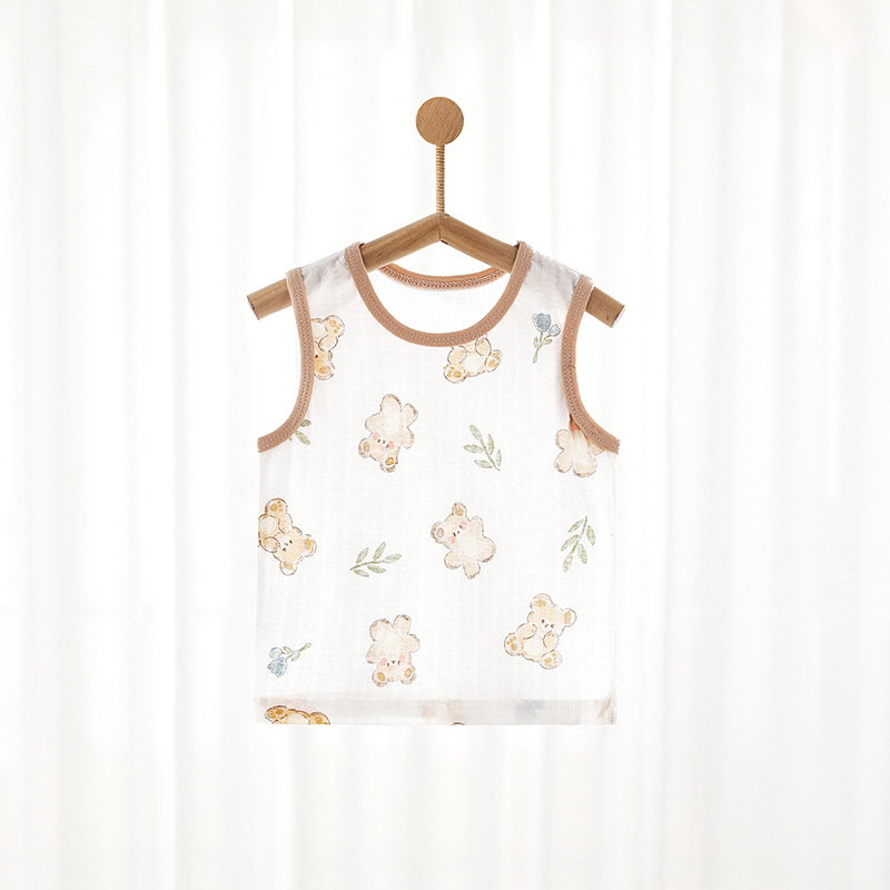 Dječji prsluk, ljetni tanki pamučni prsluk za dječake i djevojčice, bez rukava, prozračni, za zaštitu trbuha, ležeran prsluk