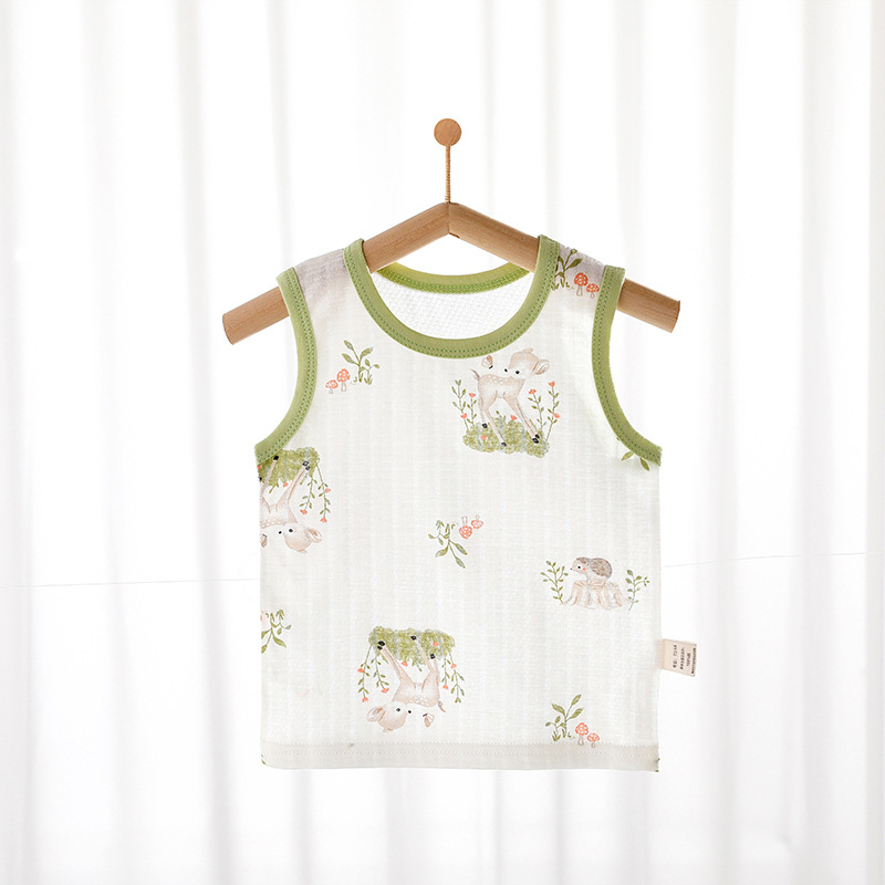 Dječji prsluk, ljetni tanki pamučni prsluk za dječake i djevojčice, bez rukava, prozračni, za zaštitu trbuha, ležeran prsluk