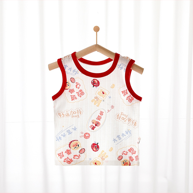 Dječji prsluk, ljetni tanki pamučni prsluk za dječake i djevojčice, bez rukava, prozračni, za zaštitu trbuha, ležeran prsluk