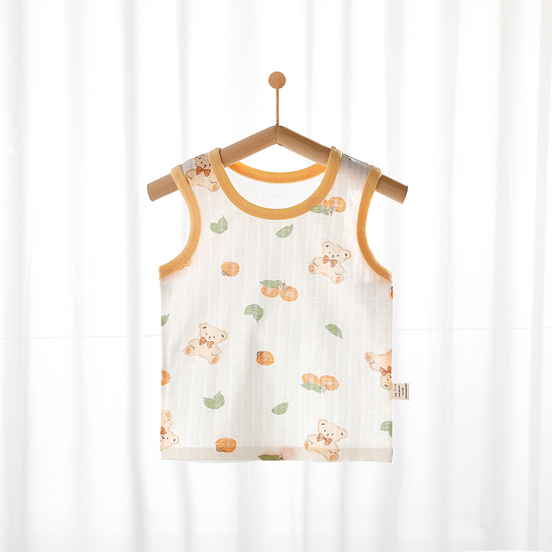 Dječji prsluk, ljetni tanki pamučni prsluk za dječake i djevojčice, bez rukava, prozračni, za zaštitu trbuha, ležeran prsluk