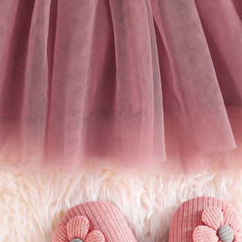 Διασυνοριακό αποκλειστικό φόρεμα με μακριά μανίκια και εκτύπωση με ραφές για κορίτσια, για κορίτσια, σε στυλ ξένου τύπου, με ανοιχτό μανίκι και πλέξη.