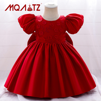 Határokon átnyúló új, puffos ujjú kislány egyéves ruha Amazon Catwalk zongoraelőadásra tervezett gyermekruha hercegnői ruhában