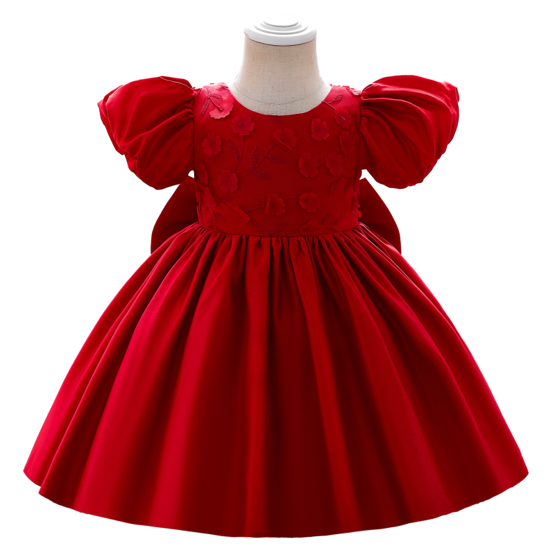 Határokon átnyúló új, puffos ujjú kislány egyéves ruha Amazon Catwalk zongoraelőadásra tervezett gyermekruha hercegnői ruhában